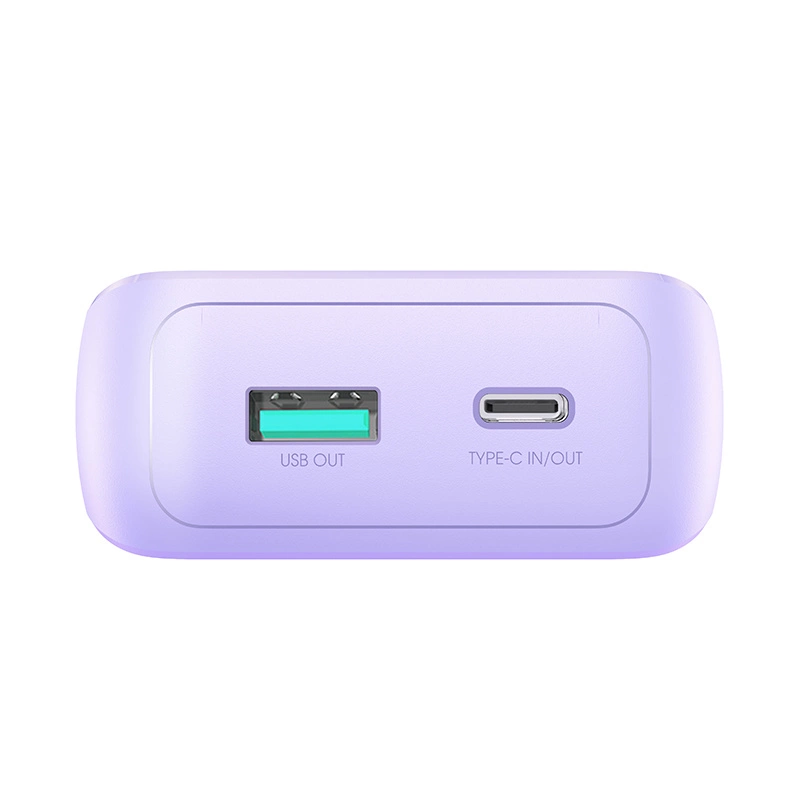 Joyroom JR-PBC07 20000mAh 30W mini power bank with USB-C and Lightning cables - purpleeng