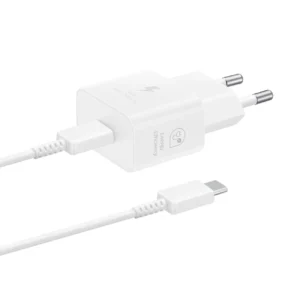 Samsung EP-T2510XWEGEU 25W SFC GaN wall charger with USB-C cable - whiteeng
