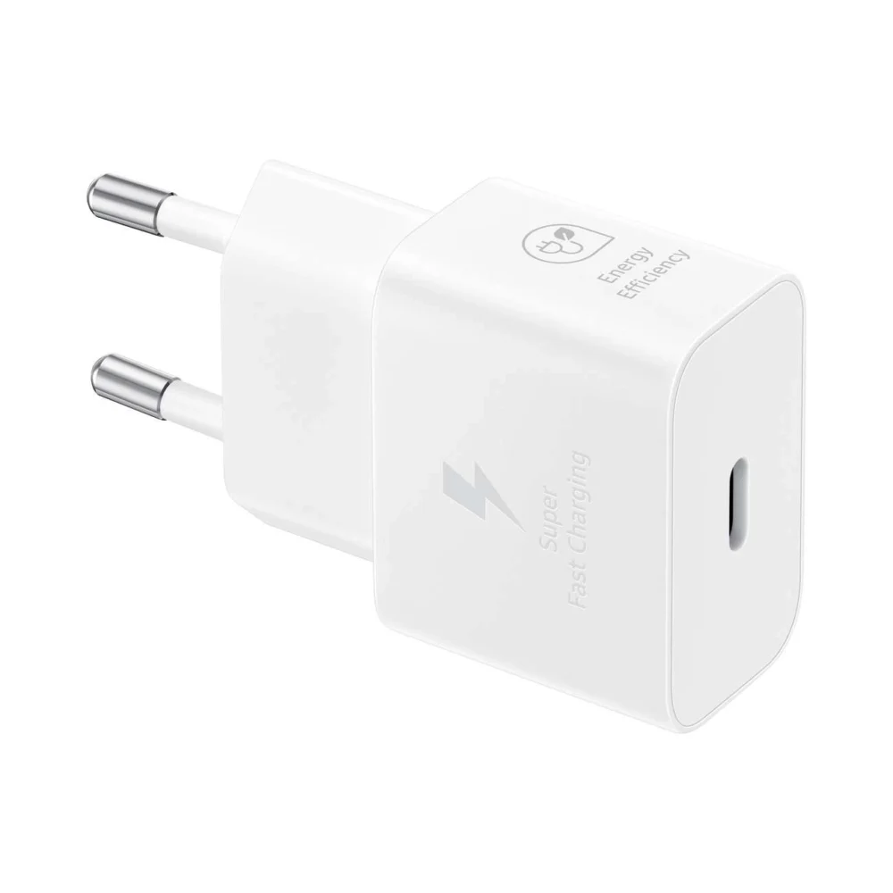 Samsung EP-T2510XWEGEU 25W SFC GaN wall charger with USB-C cable - whiteeng