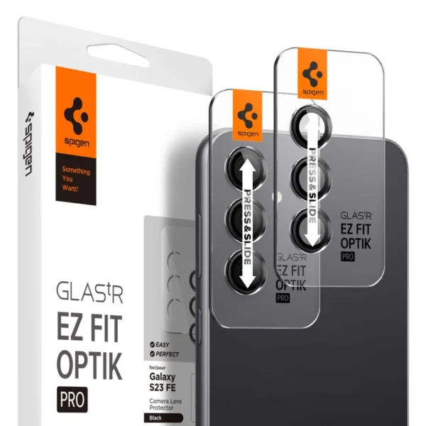 Spigen Glas.tR EZ Fit Optik Camera Protector for Samsung Galaxy S23 FE - Black 2 pcs.eng