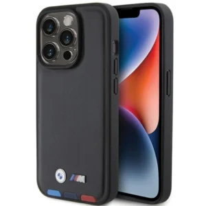 BMW BMHCP15L22PTDK iPhone 15 Pro 6.1" black/black Leather Stamp Tricoloreng