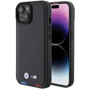 BMW BMHCP15S22PTDK iPhone 15 6.1" black/black Leather Stamp Tricoloreng