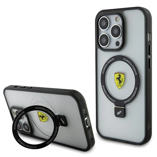 Ferrari FEHMP15LUSCAH iPhone 15 Pro 6.1" transparent hardcase Ring Stand 2023 Collection MagSafeeng