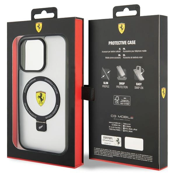 Ferrari FEHMP15LUSCAH iPhone 15 Pro 6.1" transparent hardcase Ring Stand 2023 Collection MagSafeeng