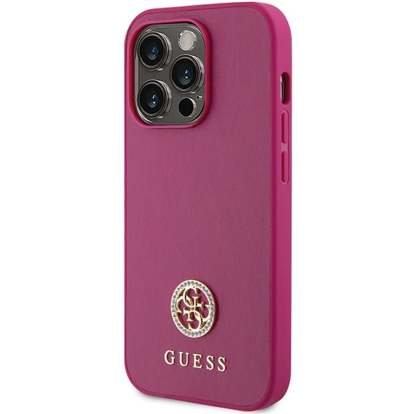 Guess GUHCP15LPS4DGPP iPhone 15 Pro 6.1" pink/pink hardcase Strass Metal Logoeng