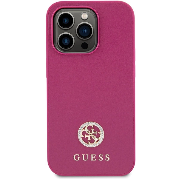 Guess GUHCP15LPS4DGPP iPhone 15 Pro 6.1" pink/pink hardcase Strass Metal Logoeng