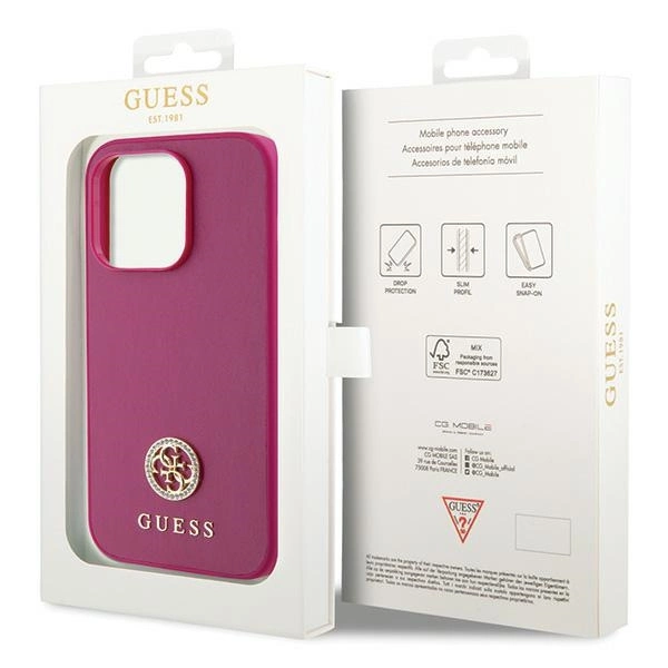 Guess GUHCP15LPS4DGPP iPhone 15 Pro 6.1" pink/pink hardcase Strass Metal Logoeng