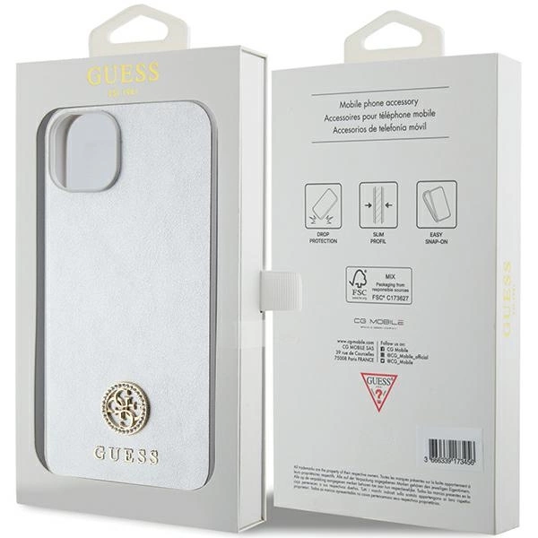Guess GUHCP15SPS4DGPS iPhone 15 6.1" silver/silver hardcase Strass Metal Logoeng