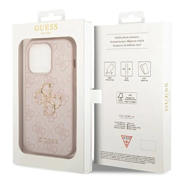 Guess GUHCP15X4GMGPI iPhone 15 Pro Max 6.7" pink/pink hardcase 4G Big Metal Logoeng