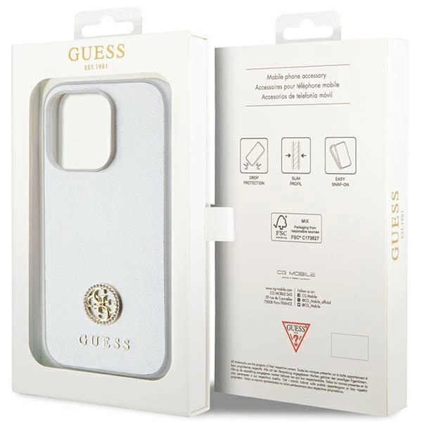 Guess GUHCP15XPS4DGPS iPhone 15 Pro Max 6.7" silver/silver hardcase Strass Metal Logoeng