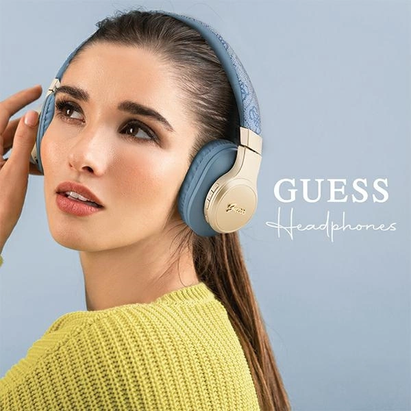 Guess Bluetooth on-ear headphones GUBH604GEMB blue/blue 4G Scripteng
