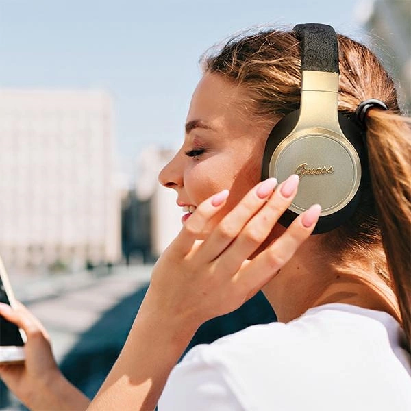 Guess Bluetooth on-ear headphones GUBH604GEMK black/black 4G Scripteng