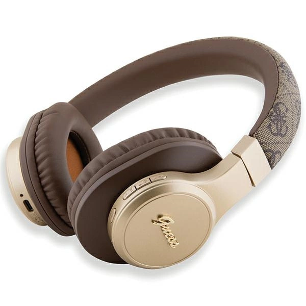 Guess Bluetooth on-ear headphones GUBH604GEMW brown/brown 4G Scripteng