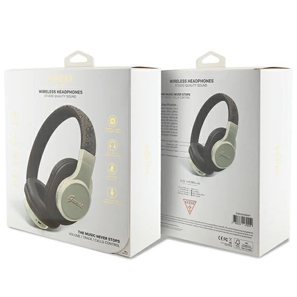 Guess Bluetooth on-ear headphones GUBH604GEMW brown/brown 4G Scripteng