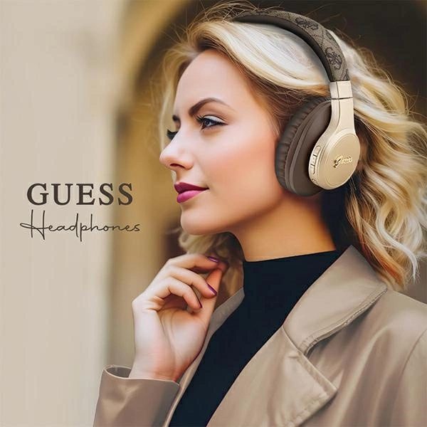 Guess Bluetooth on-ear headphones GUBH604GEMW brown/brown 4G Scripteng