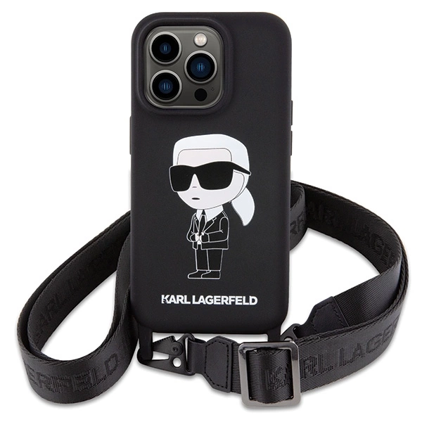 Karl Lagerfeld KLHCP15LSCBSKNK iPhone 15 Pro 6.1" hardcase black/black Crossbody Silicone Ikonikeng