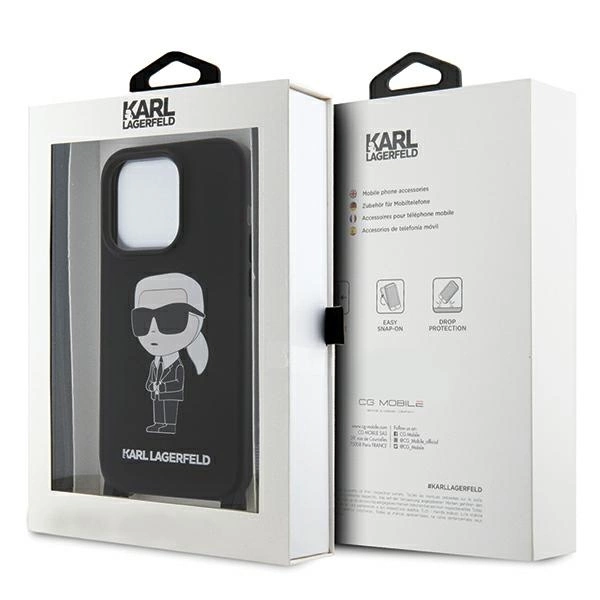 Karl Lagerfeld KLHCP15LSCBSKNK iPhone 15 Pro 6.1" hardcase black/black Crossbody Silicone Ikonikeng