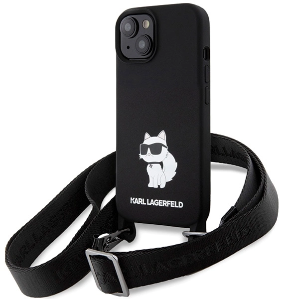 Karl Lagerfeld KLHCP15SSCBSCNK iPhone 15 6.1" hardcase black/black Crossbody Silicone Choupetteeng