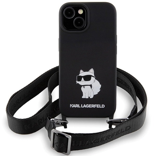 Karl Lagerfeld KLHCP15SSCBSCNK iPhone 15 6.1" hardcase black/black Crossbody Silicone Choupetteeng