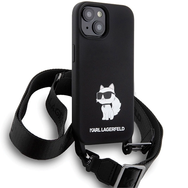 Karl Lagerfeld KLHCP15SSCBSCNK iPhone 15 6.1" hardcase black/black Crossbody Silicone Choupetteeng