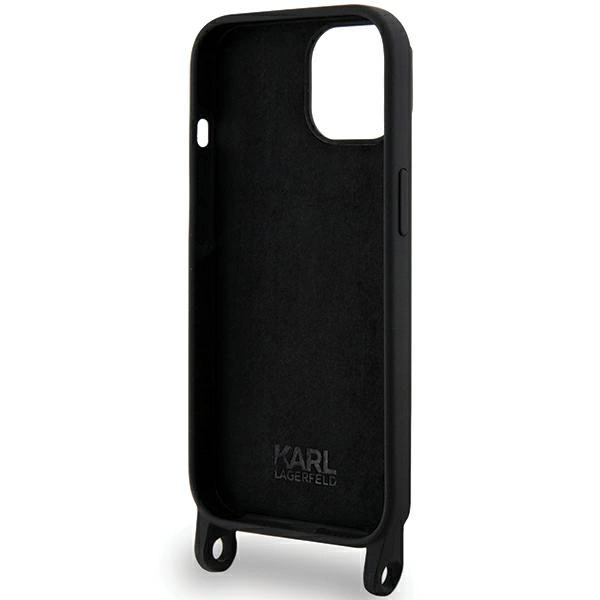 Karl Lagerfeld KLHCP15SSCBSCNK iPhone 15 6.1" hardcase black/black Crossbody Silicone Choupetteeng