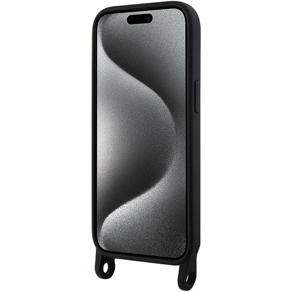 Karl Lagerfeld KLHCP15SSCBSKNK iPhone 15 6.1" hardcase black/black Crossbody Silicone Ikonikeng
