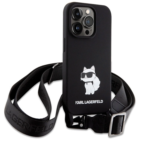 Karl Lagerfeld KLHCP15XSCBSCNK iPhone 15 Pro Max 6.7" hardcase black/black Crossbody Silicone Choupetteeng