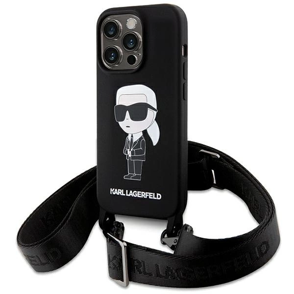 Karl Lagerfeld KLHCP15XSCBSKNK iPhone 15 Pro Max 6.7" hardcase black/black Crossbody Silicone Ikonikeng