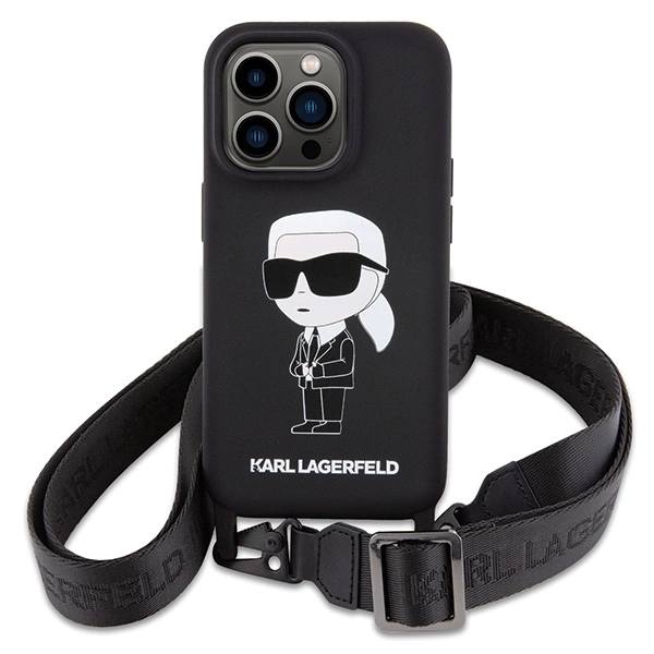 Karl Lagerfeld KLHCP15XSCBSKNK iPhone 15 Pro Max 6.7" hardcase black/black Crossbody Silicone Ikonikeng
