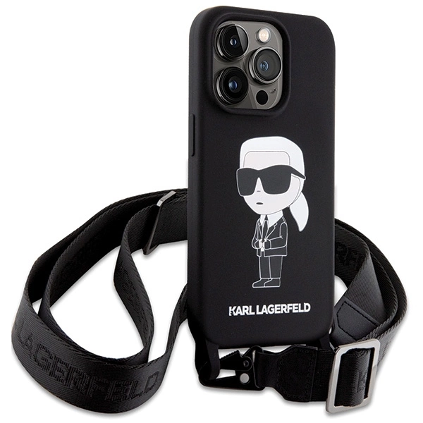 Karl Lagerfeld KLHCP15XSCBSKNK iPhone 15 Pro Max 6.7" hardcase black/black Crossbody Silicone Ikonikeng