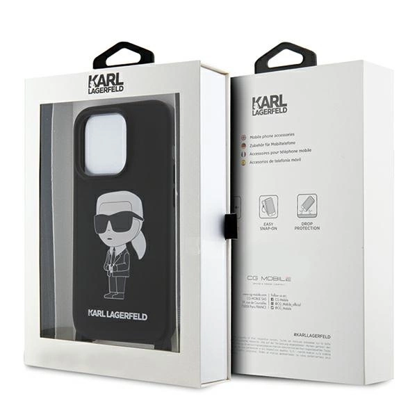 Karl Lagerfeld KLHCP15XSCBSKNK iPhone 15 Pro Max 6.7" hardcase black/black Crossbody Silicone Ikonikeng