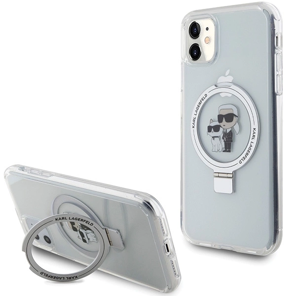 Karl Lagerfeld KLHMN61HMRSKCH iPhone 11 / Xr 6.1" white/white hardcase Ring Stand Karl&Choupette MagSafeeng