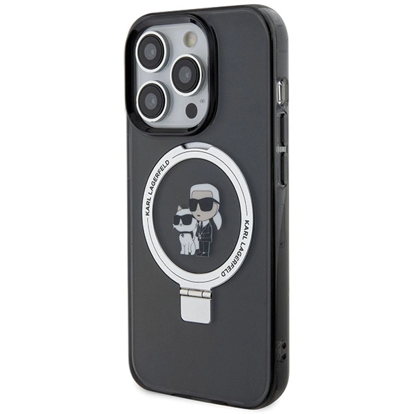 Karl Lagerfeld KLHMP13LHMRSKCK iPhone 13 Pro 6.1" black/black hardcase Ring Stand Karl&Choupette MagSafeeng