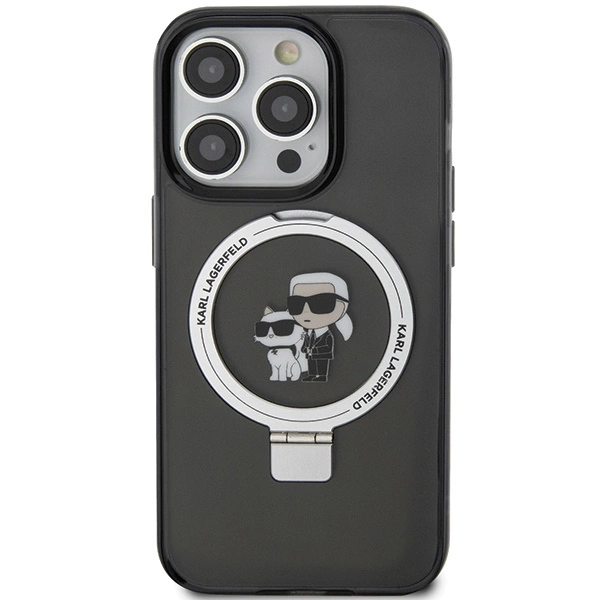 Karl Lagerfeld KLHMP13LHMRSKCK iPhone 13 Pro 6.1" black/black hardcase Ring Stand Karl&Choupette MagSafeeng