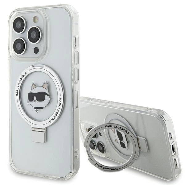 Karl Lagerfeld KLHMP15LHMRSCHH iPhone 15 Pro 6.1" white/white hardcase Ring Stand Choupette Head MagSafeeng