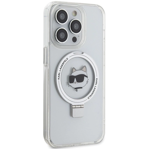 Karl Lagerfeld KLHMP15LHMRSCHH iPhone 15 Pro 6.1" white/white hardcase Ring Stand Choupette Head MagSafeeng