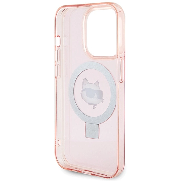 Karl Lagerfeld KLHMP15LHMRSCHP iPhone 15 Pro 6.1" pink/pink hardcase Ring Stand Choupette Head MagSafeeng