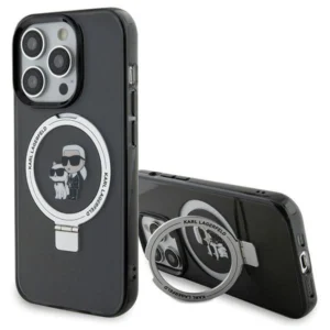 Karl Lagerfeld KLHMP15LHMRSKCK iPhone 15 Pro 6.1" black/black hardcase Ring Stand Karl&Choupette MagSafeeng