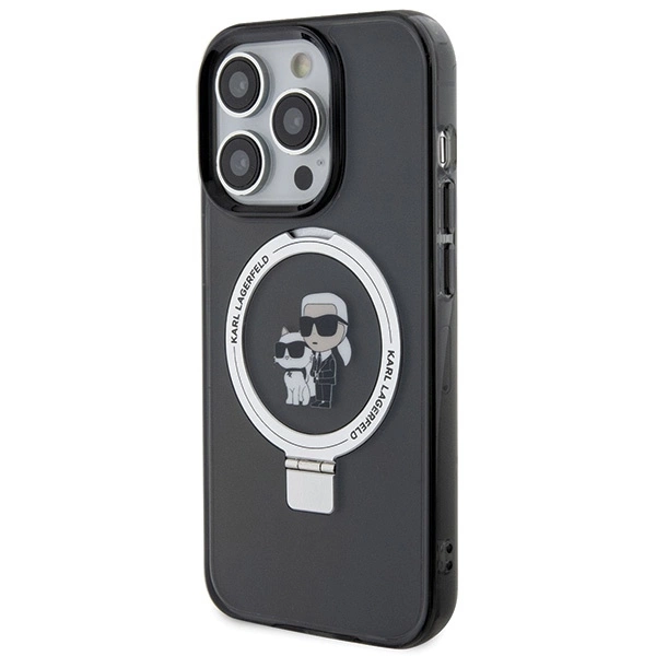 Karl Lagerfeld KLHMP15LHMRSKCK iPhone 15 Pro 6.1" black/black hardcase Ring Stand Karl&Choupette MagSafeeng