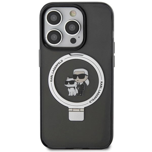 Karl Lagerfeld KLHMP15LHMRSKCK iPhone 15 Pro 6.1" black/black hardcase Ring Stand Karl&Choupette MagSafeeng