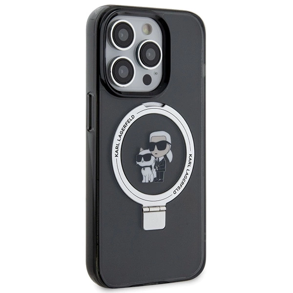 Karl Lagerfeld KLHMP15LHMRSKCK iPhone 15 Pro 6.1" black/black hardcase Ring Stand Karl&Choupette MagSafeeng