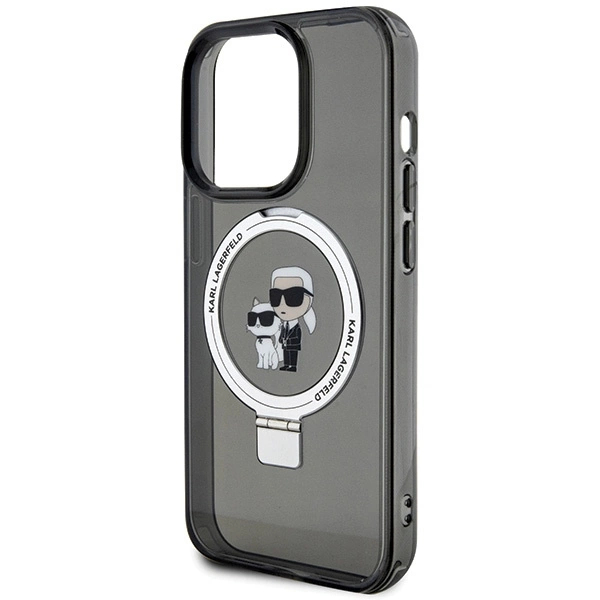 Karl Lagerfeld KLHMP15LHMRSKCK iPhone 15 Pro 6.1" black/black hardcase Ring Stand Karl&Choupette MagSafeeng