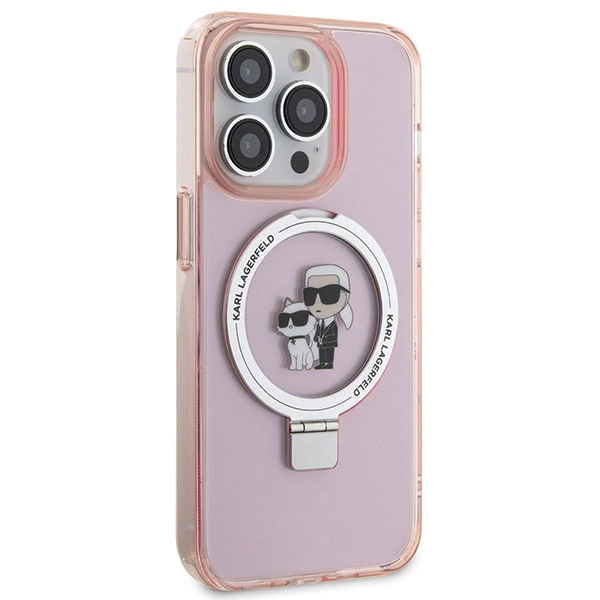 Karl Lagerfeld KLHMP15LHMRSKCP iPhone 15 Pro 6.1" pink/pink hardcase Ring Stand Karl&Choupette MagSafeeng