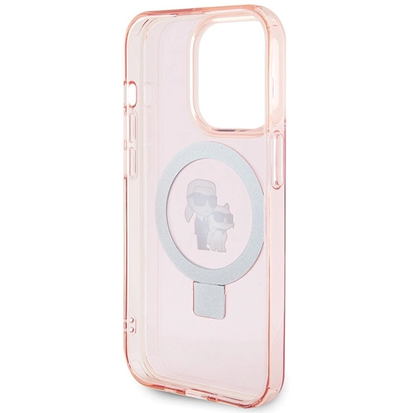 Karl Lagerfeld KLHMP15LHMRSKCP iPhone 15 Pro 6.1" pink/pink hardcase Ring Stand Karl&Choupette MagSafeeng