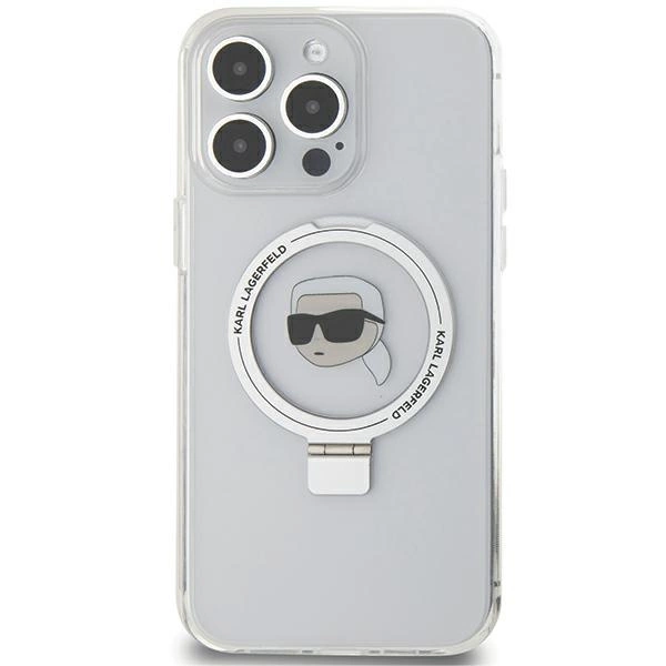 Karl Lagerfeld KLHMP15LHMRSKHH iPhone 15 Pro 6.1" white/white hardcase Ring Stand Karl Head MagSafeeng