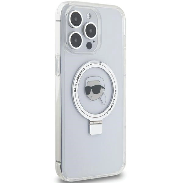 Karl Lagerfeld KLHMP15LHMRSKHH iPhone 15 Pro 6.1" white/white hardcase Ring Stand Karl Head MagSafeeng