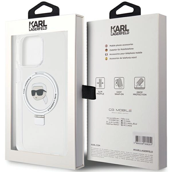 Karl Lagerfeld KLHMP15LHMRSKHH iPhone 15 Pro 6.1" white/white hardcase Ring Stand Karl Head MagSafeeng