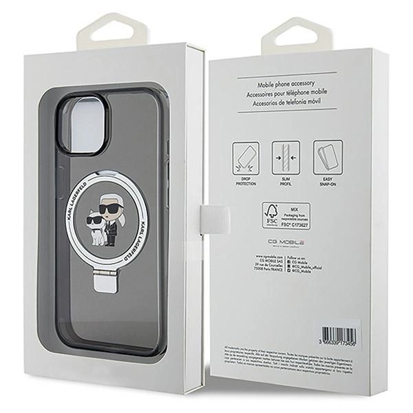 Karl Lagerfeld KLHMP15MHMRSKCK iPhone 15 Plus 6.7"black/black hardcase Ring Stand Karl&Choupette MagSafeeng