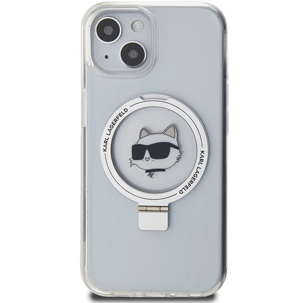 Karl Lagerfeld KLHMP15SHMRSCHH iPhone 15 6.1" white/white hardcase Ring Stand Choupette Head MagSafeeng