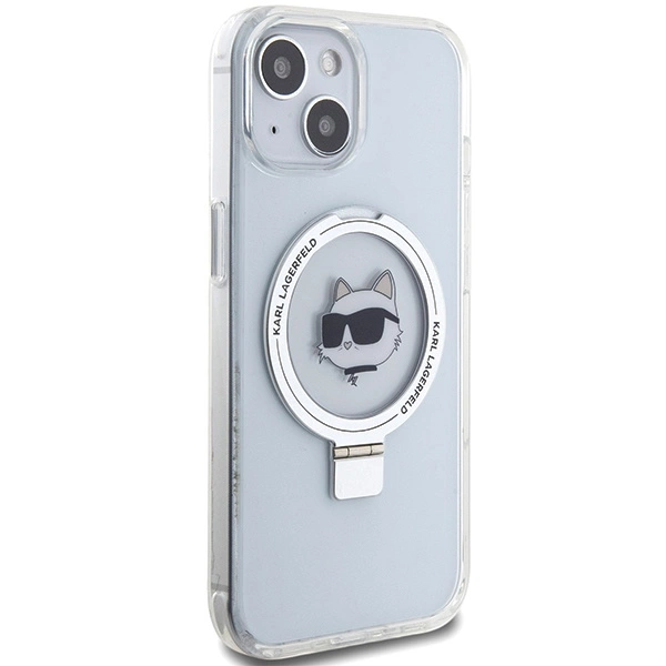 Karl Lagerfeld KLHMP15SHMRSCHH iPhone 15 6.1" white/white hardcase Ring Stand Choupette Head MagSafeeng